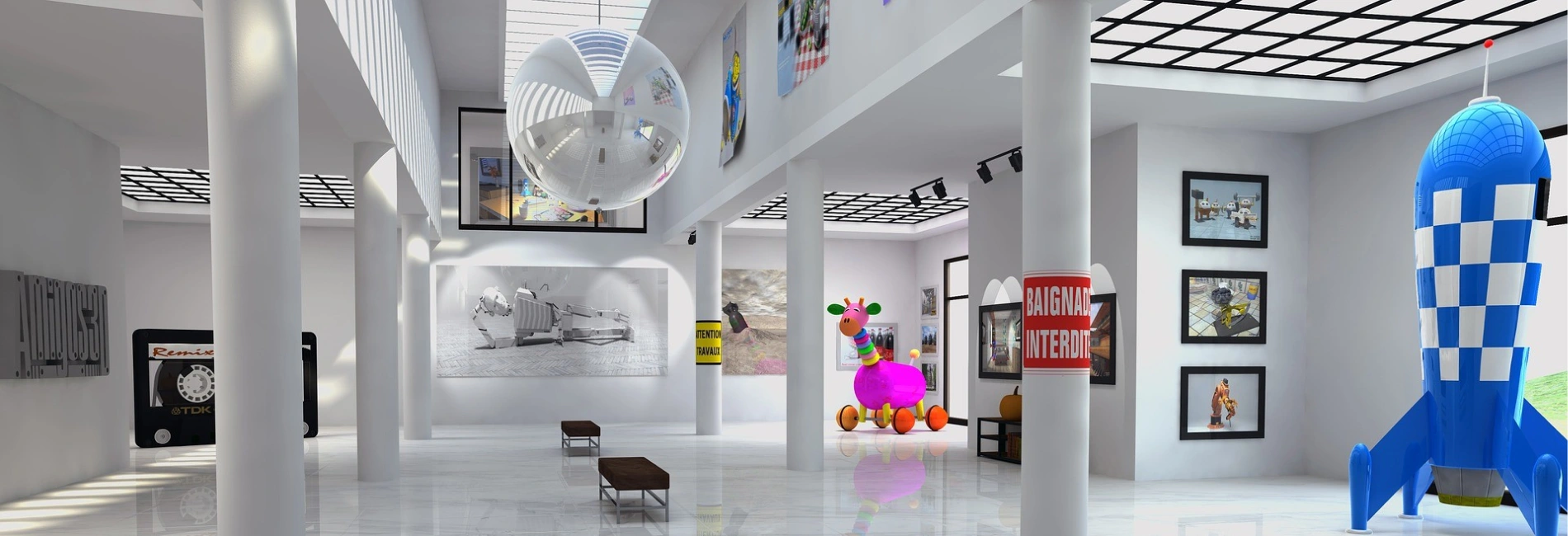 exhibition space inside the museum